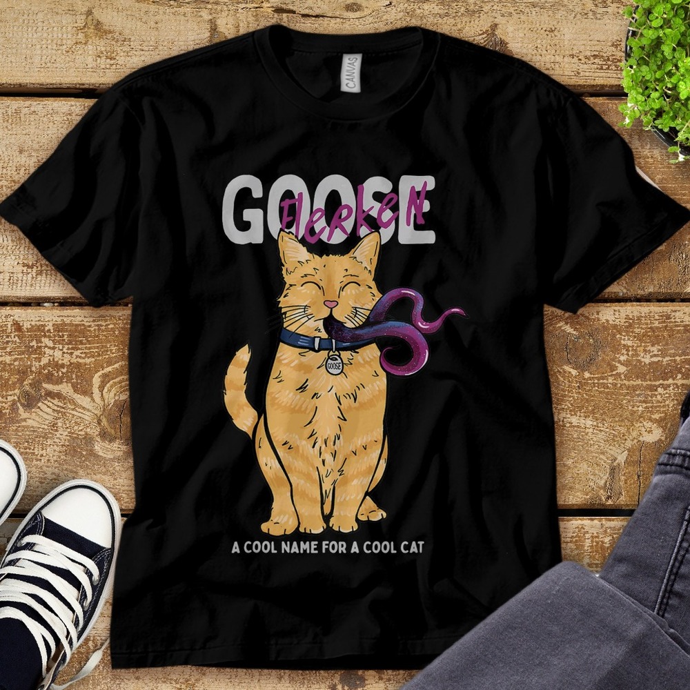 Captain Marvel Goose Cool Name For A Cat Cartoon Style T-Shirt Unisex Adult
